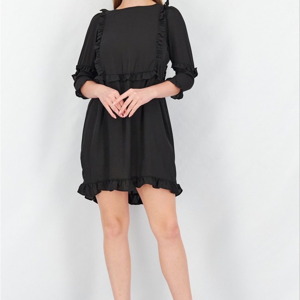 Elegant Black Ruffle Dress